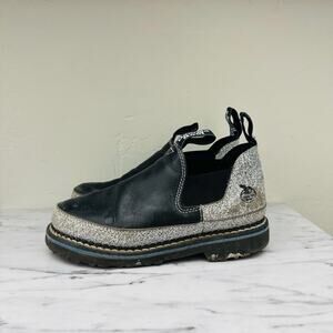 Georgia Boot Romeo Black Blue Leather Slip On Bootie Womens Size 7